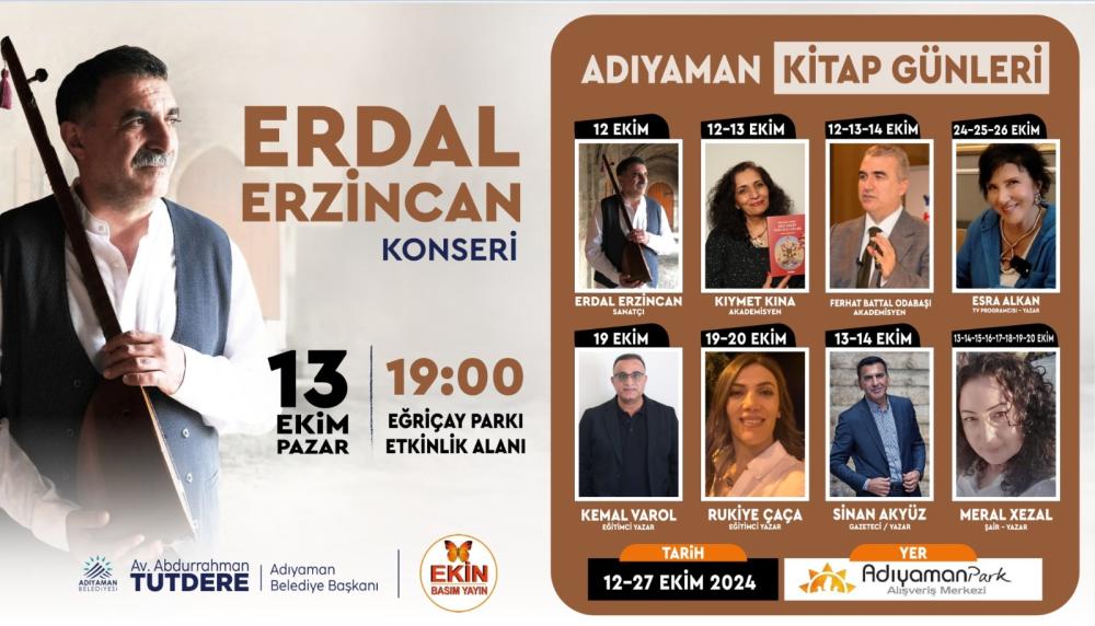 Erdal Erzincan Konseriyle Devam Edecek Olan Kitap Günleri, Adıyaman’da Coşkuyla Kutlanacak