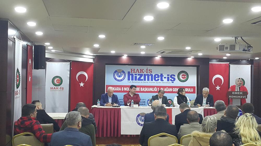 HİZMET-İŞ ANKARA 8 NUMARALI ŞUBESİ BAŞKANLIĞINA YENİDEN CENGİZ TÜRKOĞLU SEÇİLDİ