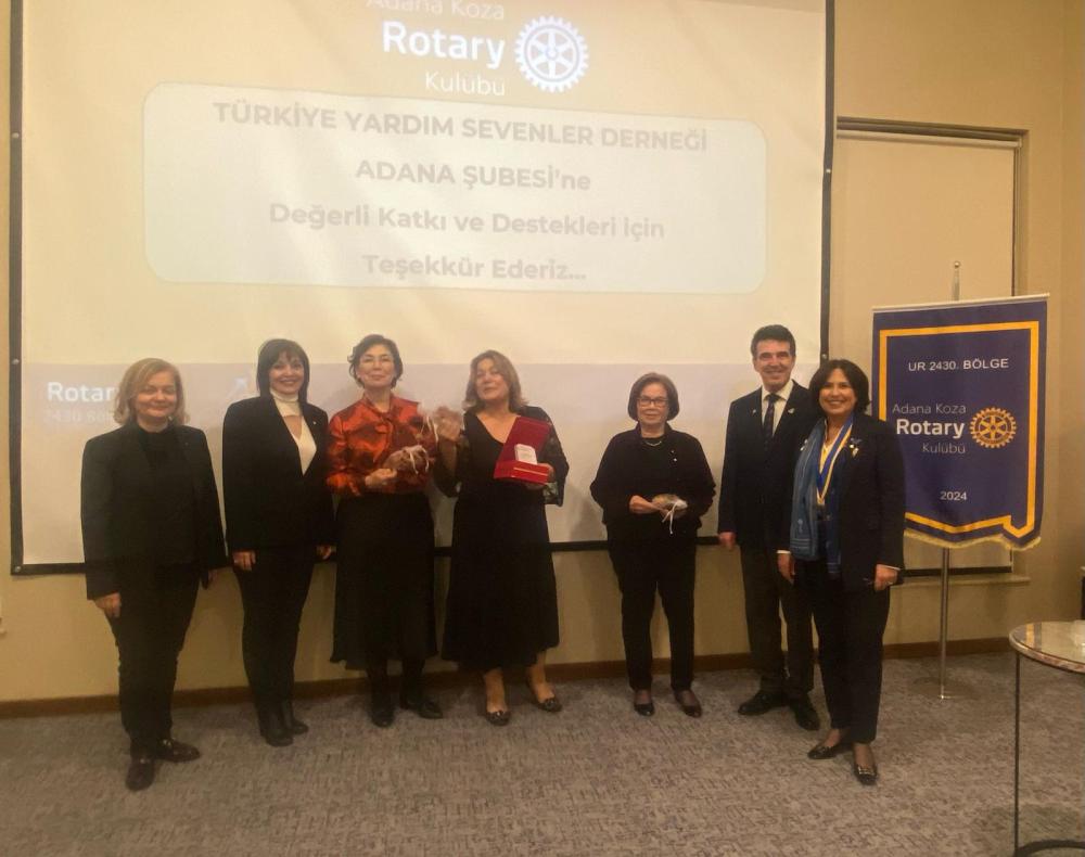 Adana Koza Rotary Kulübü’nden Teşekkür Gecesi