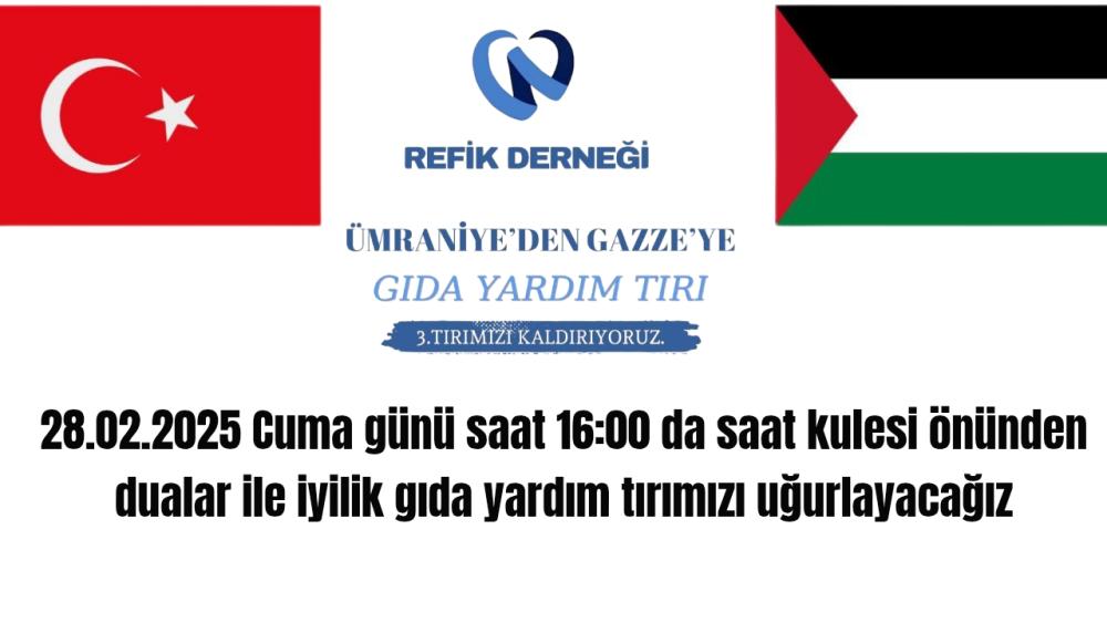 Ümraniye’den Gazze'ye Yardım Eli: Refik Derneği Kumanya Desteğini Sürdürüyor