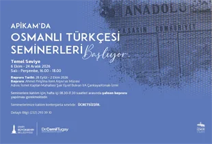 APİKAM'da Temel Seviye Osmanlı Türkçesi Seminerleri başlıyor
